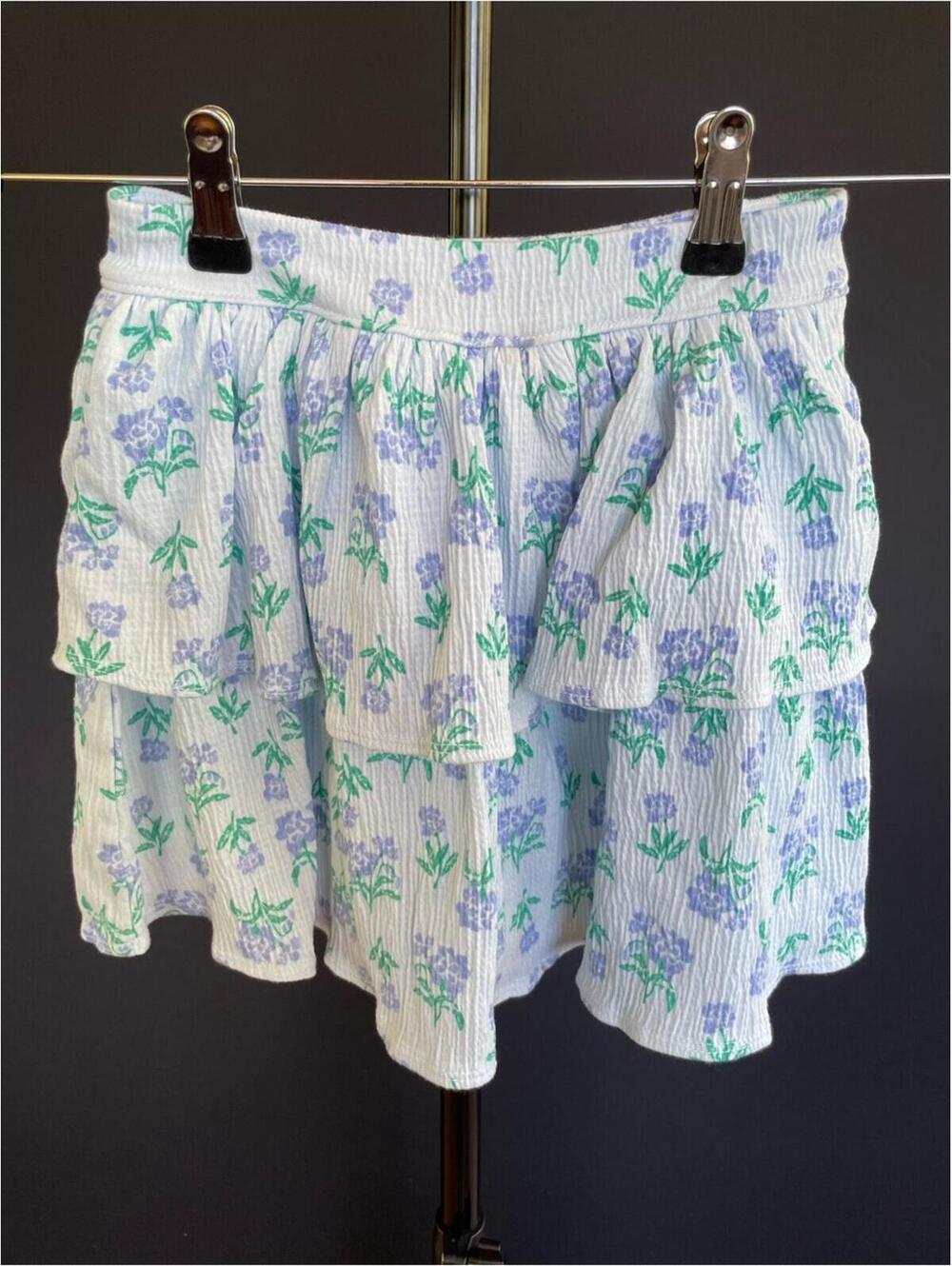 J. Crew Crew cuts girls blue floral crinkle knit skirt size 8 new with tags